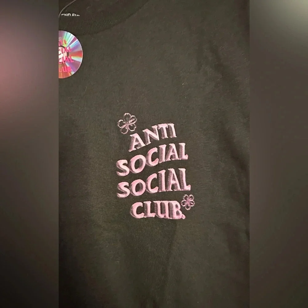 NWT Anti Social Social Club ASSC Coral Crush T-shirt Black Pink Small - Picture 7 of 7